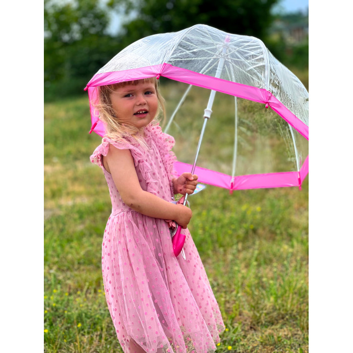Детский зонт-трость прозрачный Fulton Funbrella-2 C603 Pink (Розовый)
