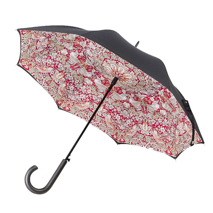 Жіноча парасолька-тростина Fulton L856 Morris & Co. Bloomsbury Strawberry Thief Indian Red