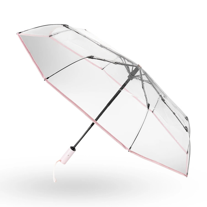 Жіноча прозора парасолька Fulton Lumio L944 Light Pink (Світло-рожевий)
