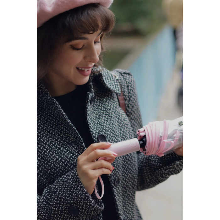 Жіноча прозора парасолька Fulton Lumio L944 Light Pink (Світло-рожевий)