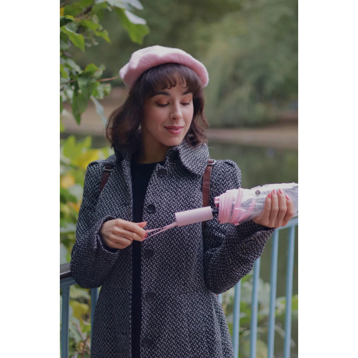Жіноча прозора парасолька Fulton Lumio L944 Light Pink (Світло-рожевий)