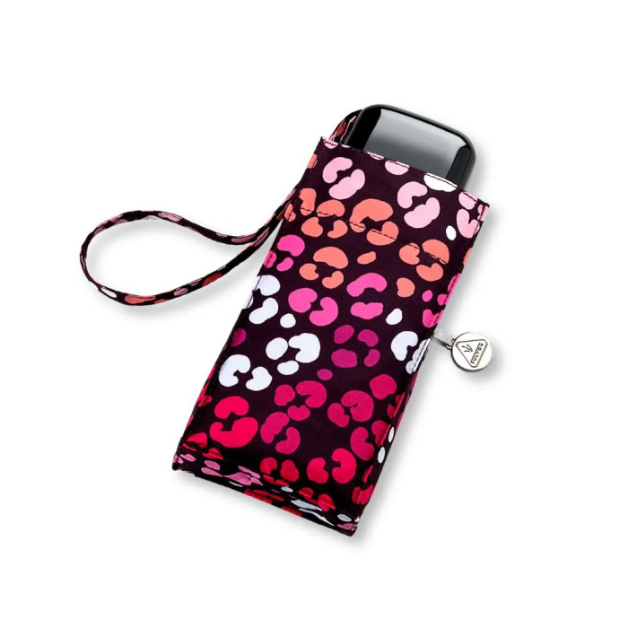 Женский мини (карманный) зонт Fulton Tiny-2 L501 Funky Leopard (Розовый леопард)