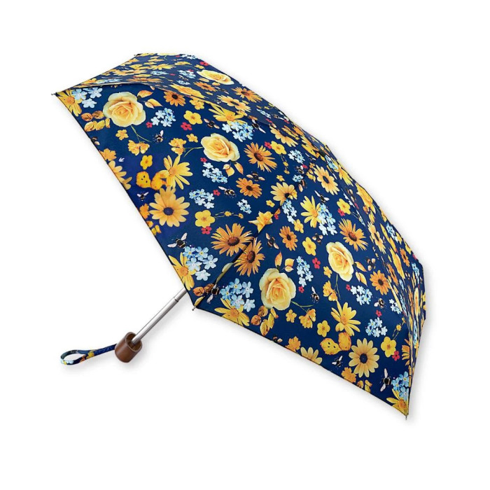 Женский мини (карманный) зонт Fulton Tiny-2 L501 Bumble Bee Floral (Цветы и шмели)