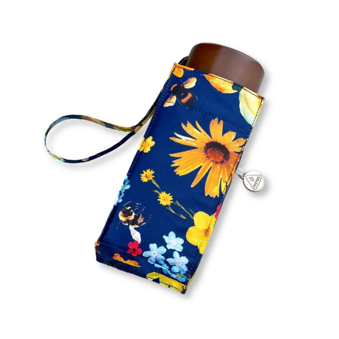 Женский мини (карманный) зонт Fulton Tiny-2 L501 Bumble Bee Floral (Цветы и шмели)