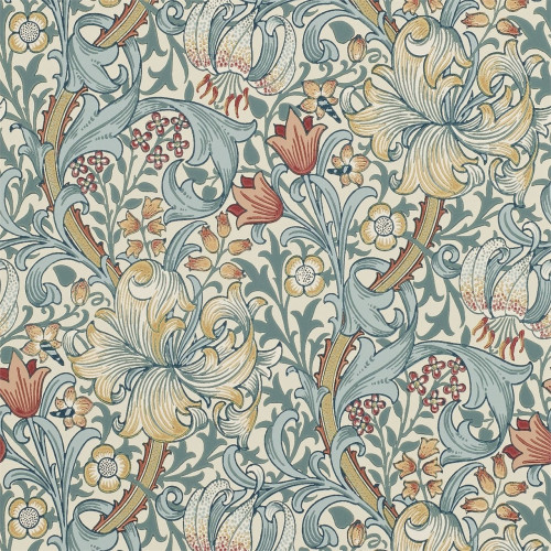 Жіноча парасолька Fulton L907 Morris & Co. Minilite-2 UV Minor Golden Lily Slate Manilla (Золота лілія)