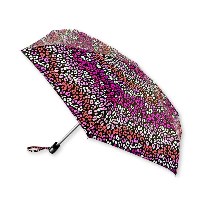 Женский мини (карманный) зонт Fulton Tiny-2 L501 Funky Leopard (Розовый леопард)