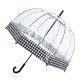 Женский прозрачный зонт-трость Fulton Birdcage-2 L042 Houndstooth Border (Гусиная лапка)