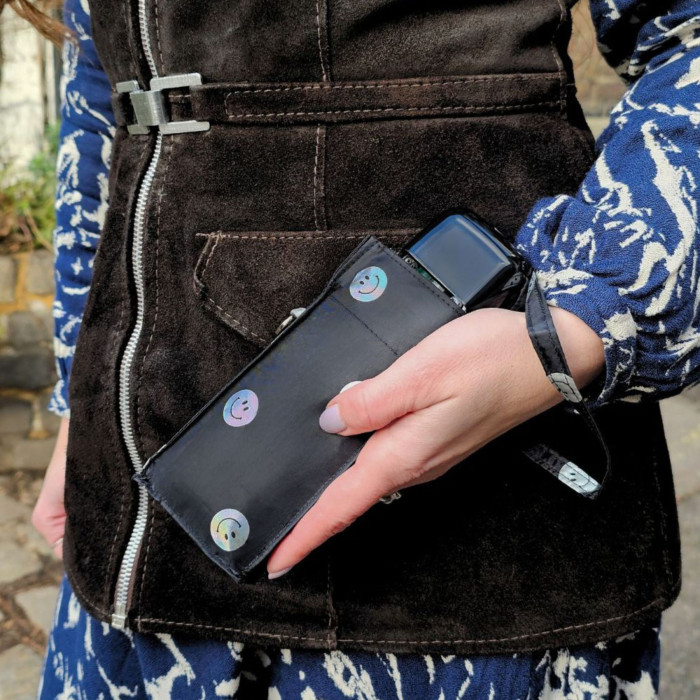 Жіноча міні (кишенькова) парасолька Fulton L501 Tiny-2 Smiley Spot (Смайли)