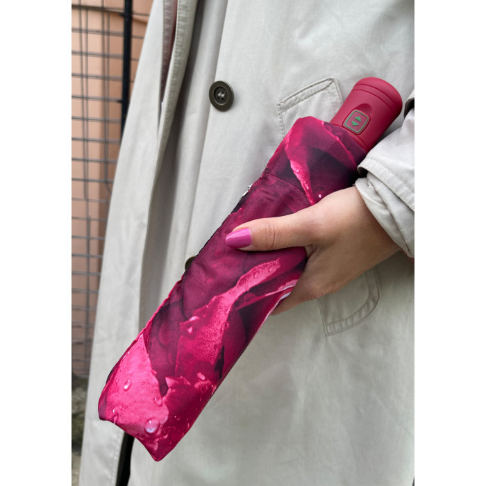 Женский зонт Fulton Open & Close-4 L346 - Photo Rose Red (Красные розы)