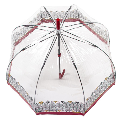 Женский прозрачный зонт-трость Fulton L042 Birdcage-2 Art Deco (Арт-Деко)