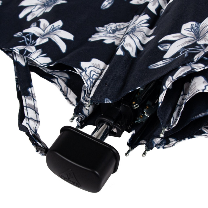 Женский зонт Fulton Miniflat-2 L340 - Black and White Floral (Черно-белые цветы)
