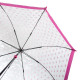 Жіноча парасолька-тростина прозора Fulton Birdcage-2 L042 Pink Polka (Рожеві кружечки)