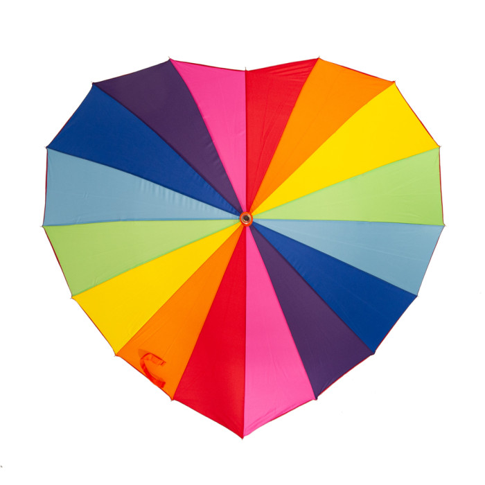 Парасолька жіноча Fulton L909 Heart Walker-1 UV Rainbow (Веселка)