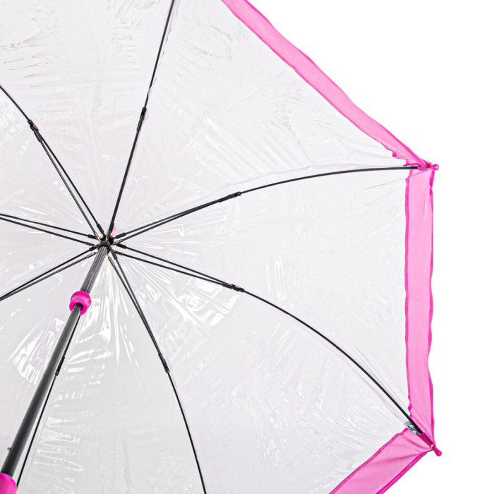 Женский зонт-трость прозрачный Fulton Birdcage-1 L041 Pink (Розовый)