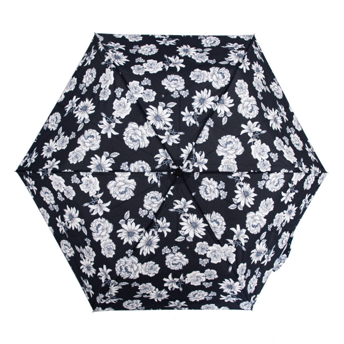 Женский зонт Fulton Miniflat-2 L340 - Black and White Floral (Черно-белые цветы)