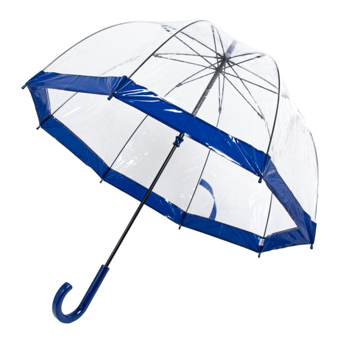 Женский зонт-трость прозрачный Fulton Birdcage-1 L041 Navy (Синий)
