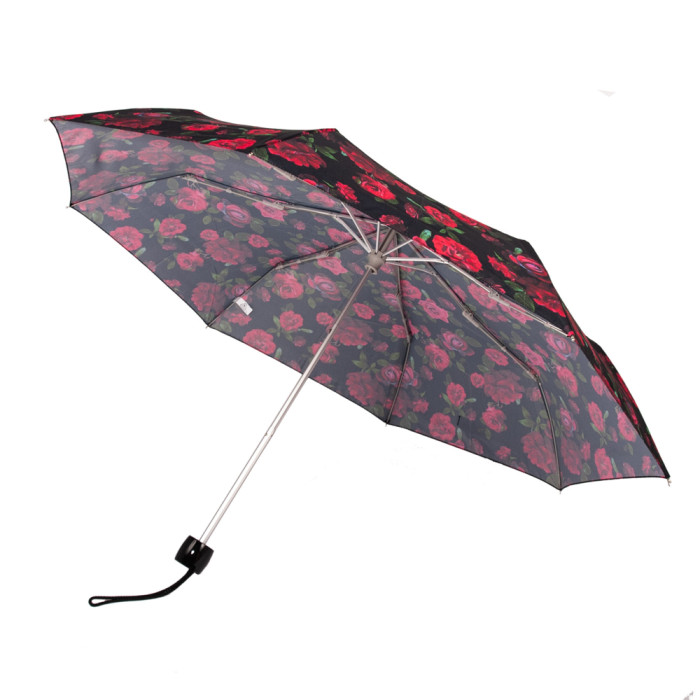 Женский зонт Fulton Minilite-2 L354 Dark Romance (Красные розы) 