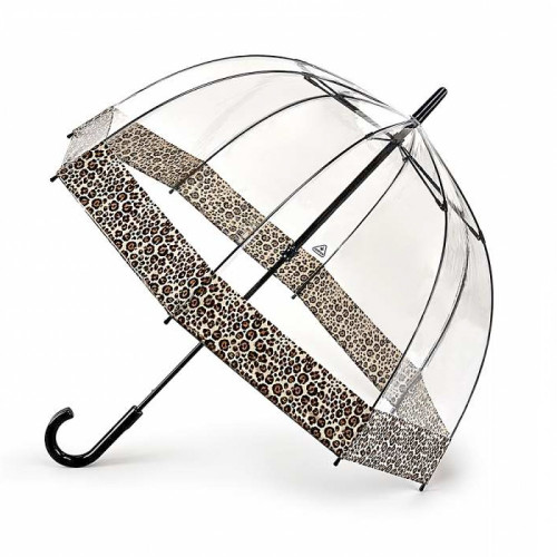 Женский прозрачный зонт-трость Fulton Birdcage-2 L042 Puma Border (Пума)