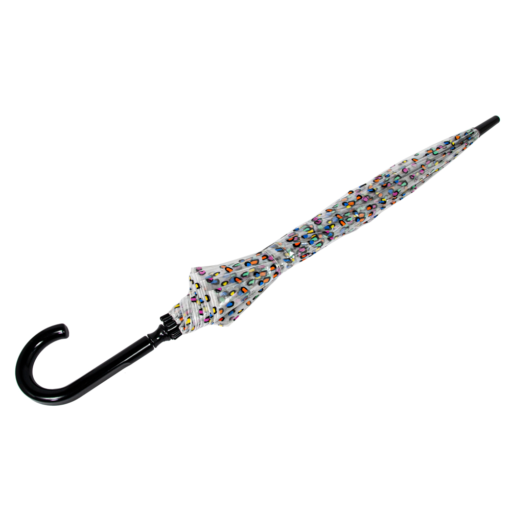 Жіноча парасолька-тростина прозора Fulton Birdcage-2 L042 - Candy Leopard (Цукерковий леопард)