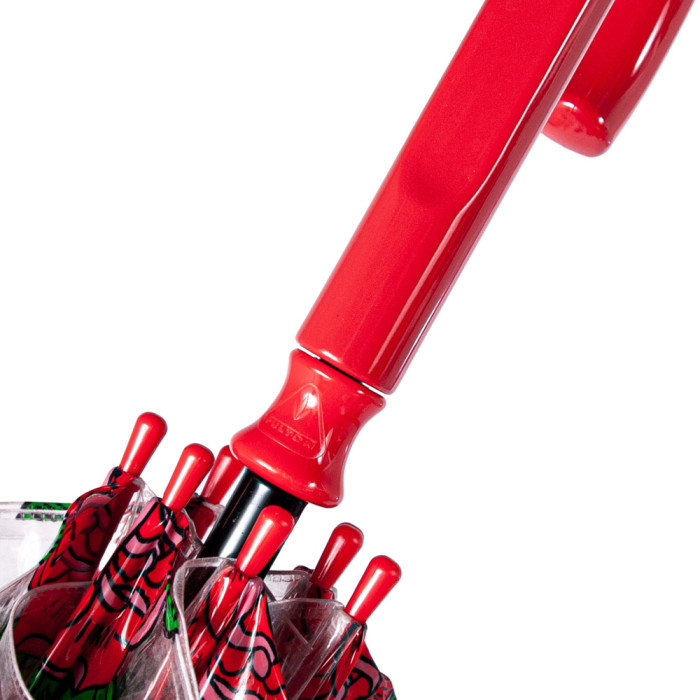 Женский прозрачный зонт-трость Fulton Birdcage-2 L042 - Tattoo Rose (Тату из роз) 
