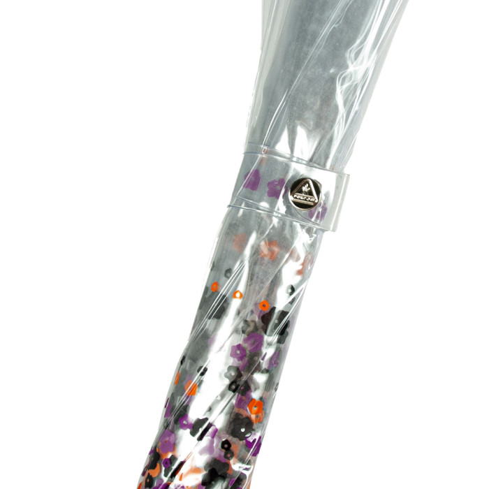 Жіноча прозора парасолька-тростина Fulton Birdcage-2 L042 Hippie Scatter (Різнобарвні незабудки)