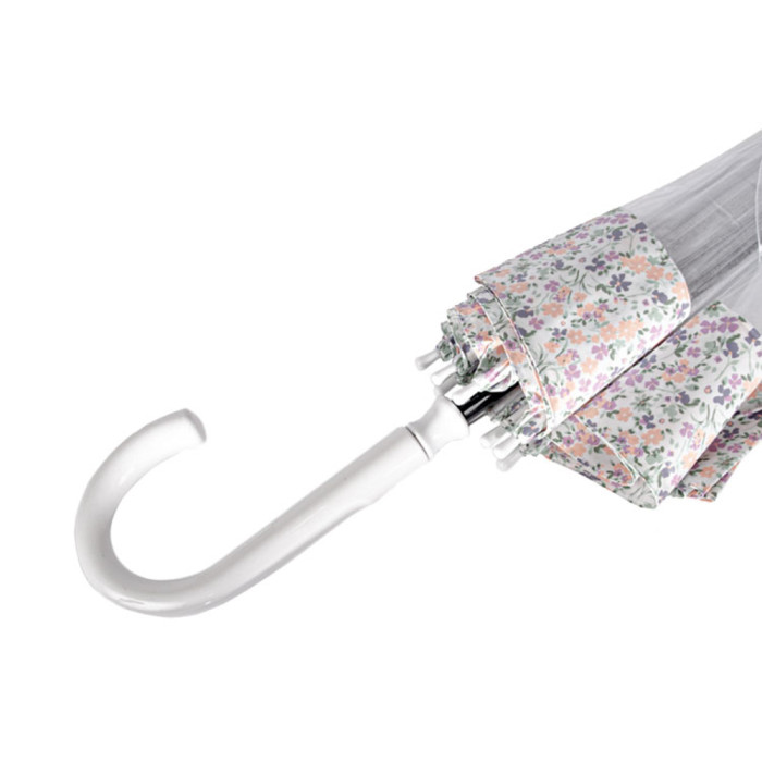 Жіноча прозора парасолька-тростина Fulton Birdcage-2 L042 Wedding Floral Border (Квіткова облямівка)