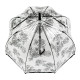 Жіноча парасолька-тростина прозора Fulton Birdcage-2 L042 Black Rose (Чорна троянда)
