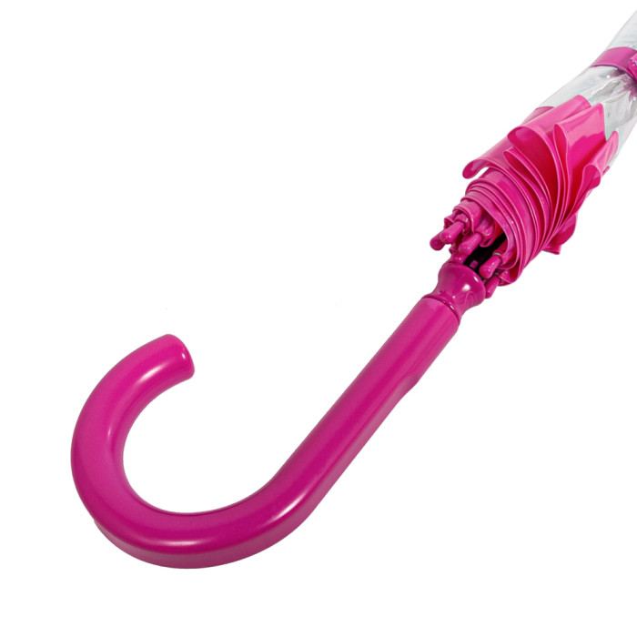 Женский зонт-трость прозрачный Fulton Birdcage-1 L041 Pink (Розовый)