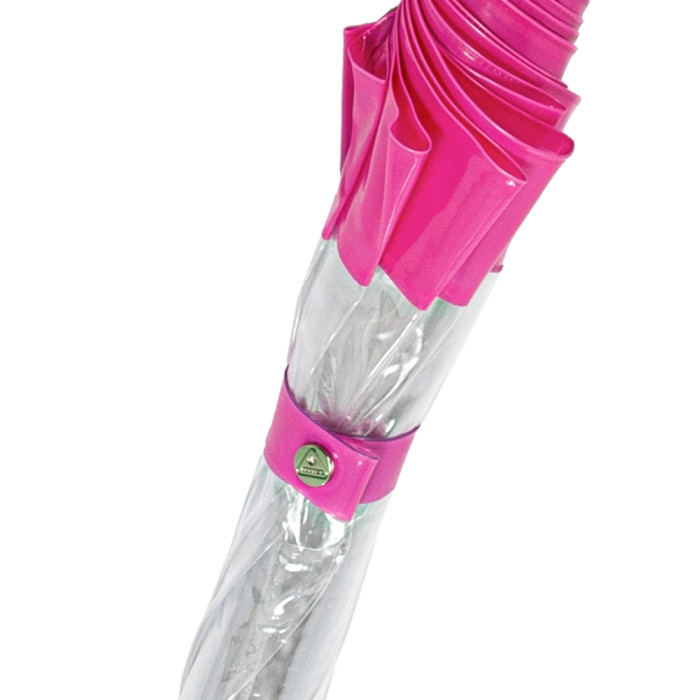 Женский зонт-трость прозрачный Fulton Birdcage-1 L041 Pink (Розовый)