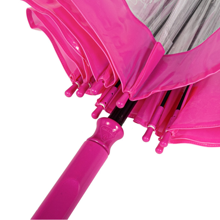 Женский зонт-трость прозрачный Fulton Birdcage-1 L041 Pink (Розовый)