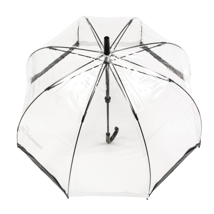 Жіноча парасолька-тростина прозора Fulton Birdcage-1 L041 Black White (Чорний білий)