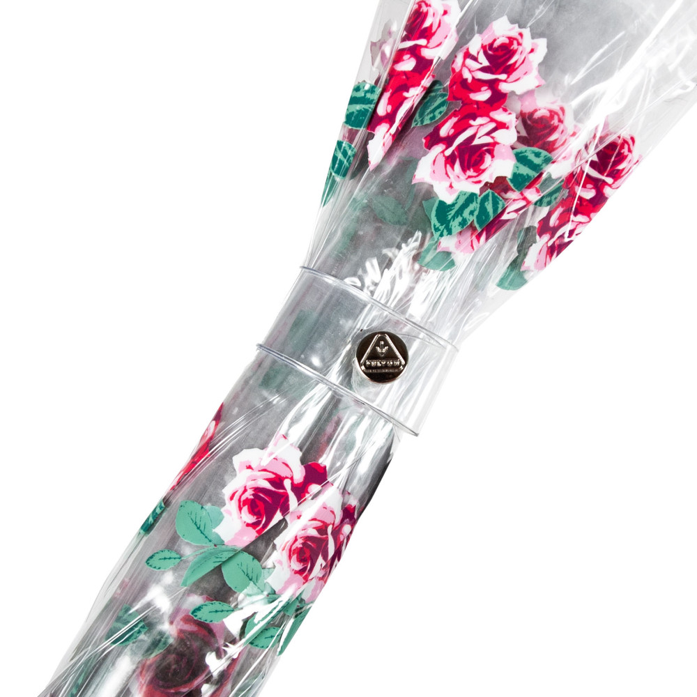 Жіноча парасолька-тростина прозора Fulton Birdcage-2 L042 - Rose Bud (Рожевий бутон)