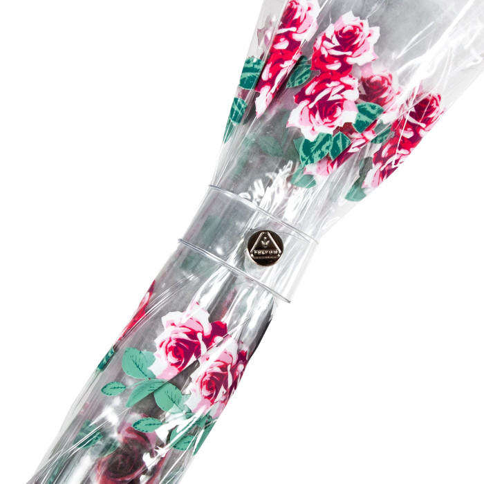 Жіноча парасолька-тростина прозора Fulton Birdcage-2 L042 - Rose Bud (Рожевий бутон)