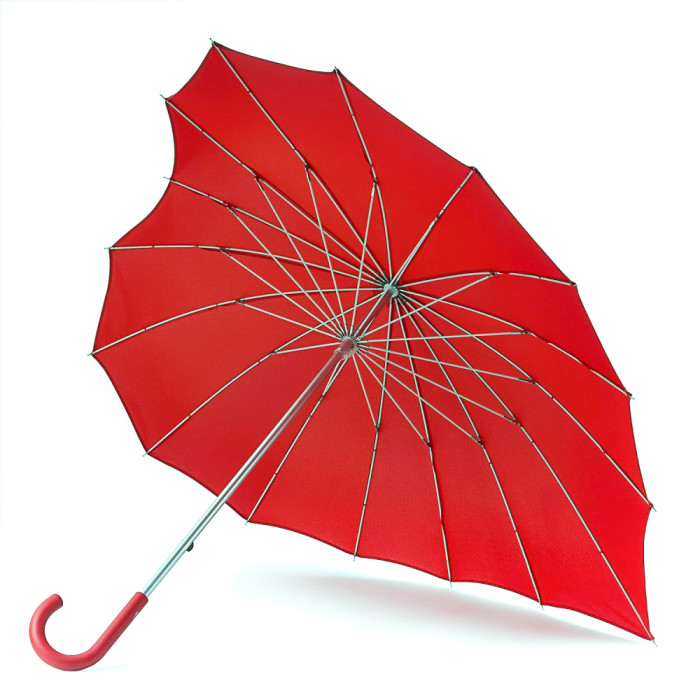 Жіноча парасолька-тростина Fulton Heart Walker-1 UV L909 Red (Серце)