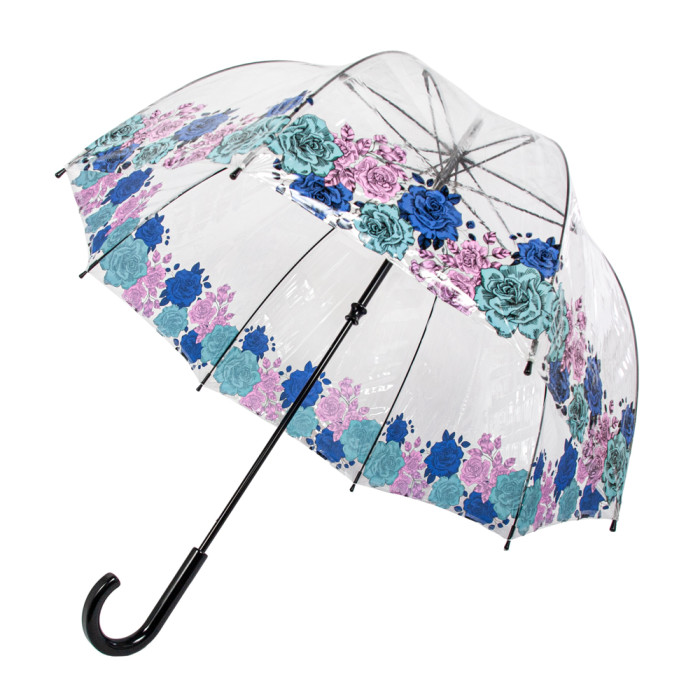 Жіноча прозора парасолька Fulton Birdcage-2 L042 Moody Rose (Капризна Троянда)