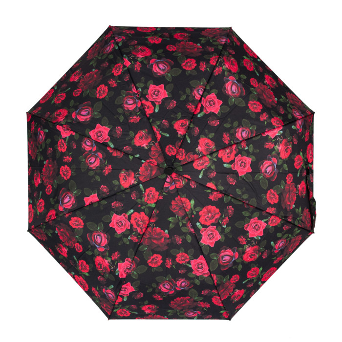 Женский зонт Fulton Minilite-2 L354 Dark Romance (Красные розы) 