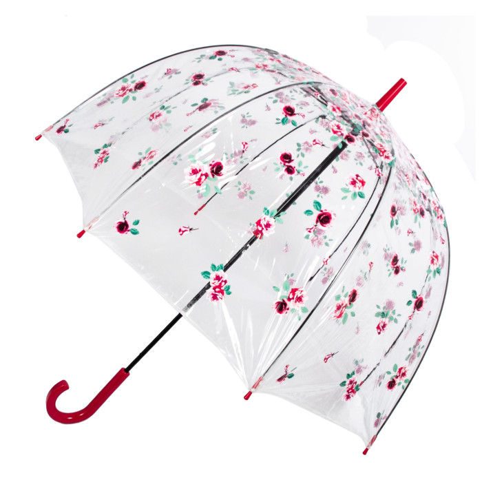 Жіноча парасолька-тростина прозора Fulton Birdcage-2 L042 - Rose Bud (Рожевий бутон)