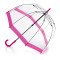 Женский зонт-трость прозрачный Fulton Birdcage-1 L041 Pink (Розовый)