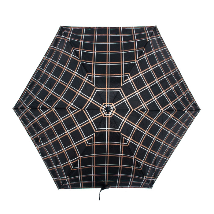 Женский мини зонт Fulton Tiny-2 L501 Golden Check (Золотая клетка)