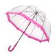 Женский зонт-трость прозрачный Fulton Birdcage-2 L042 Pink Polka (Розовые кружочки)