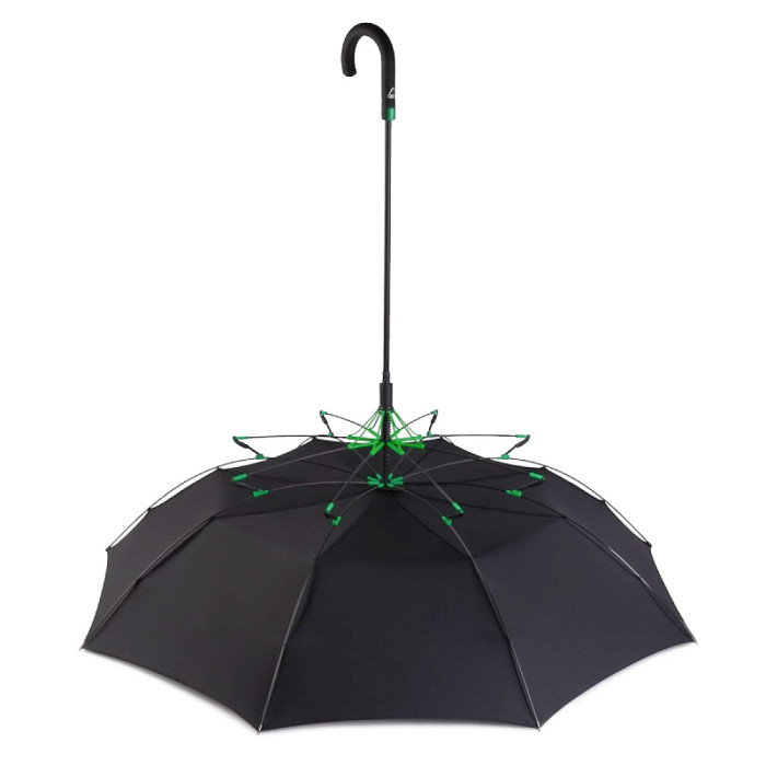 Мужской зонт-трость антишторм Fulton Typhoon-1 G844 Black (Черный)