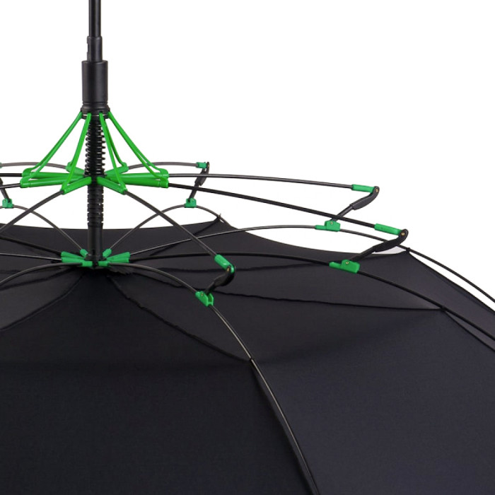 Мужской зонт-трость антишторм Fulton Typhoon-1 G844 Black (Черный)