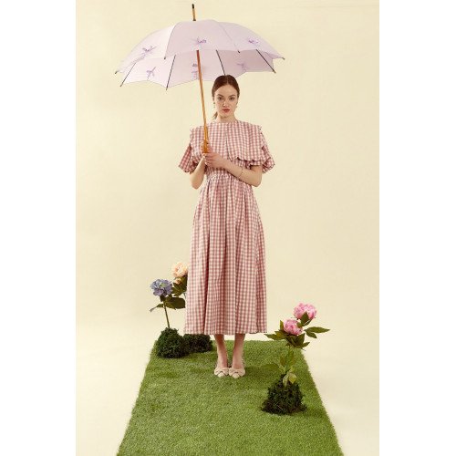 Женский зонт-трость Fulton L908 Kensington UV Pale Lilac (Лиловый)