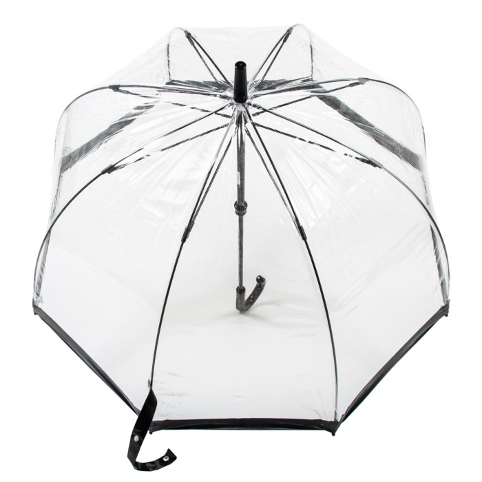 Женский зонт-трость прозрачный Fulton Birdcage-1 L041 Black (Черный)