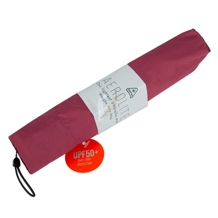 Зонт женский Fulton Aerolite-1 UV L891 Dark Red (Темно-красный)