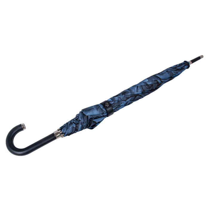 Женский зонт-трость класса Люкс Fulton Diamond L850 Princess UV Navy Rose (Синие розы)