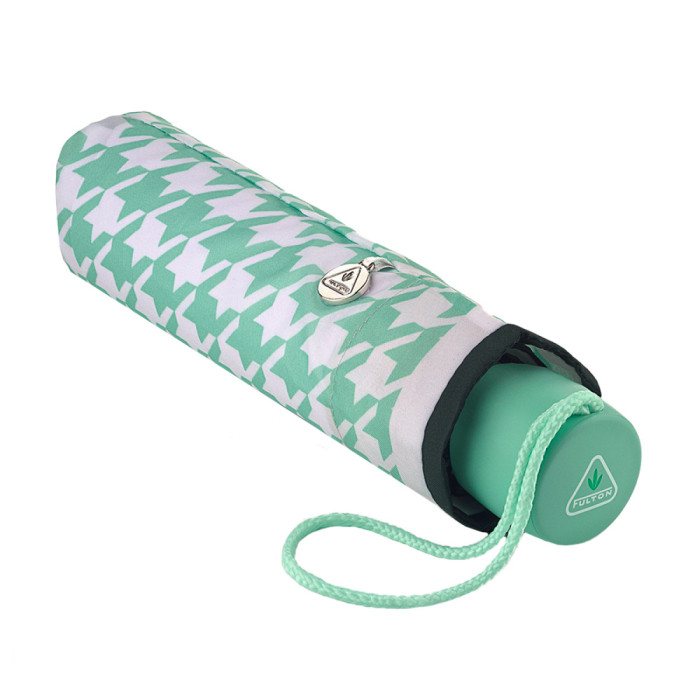 Женский зонт Fulton L354 Minilite-2 Minty Houndstooth (Мятный)
