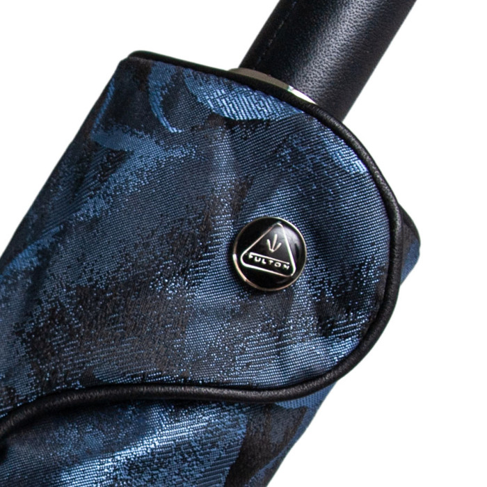 Женский зонт-трость класса Люкс Fulton Diamond L850 Princess UV Navy Rose (Синие розы)