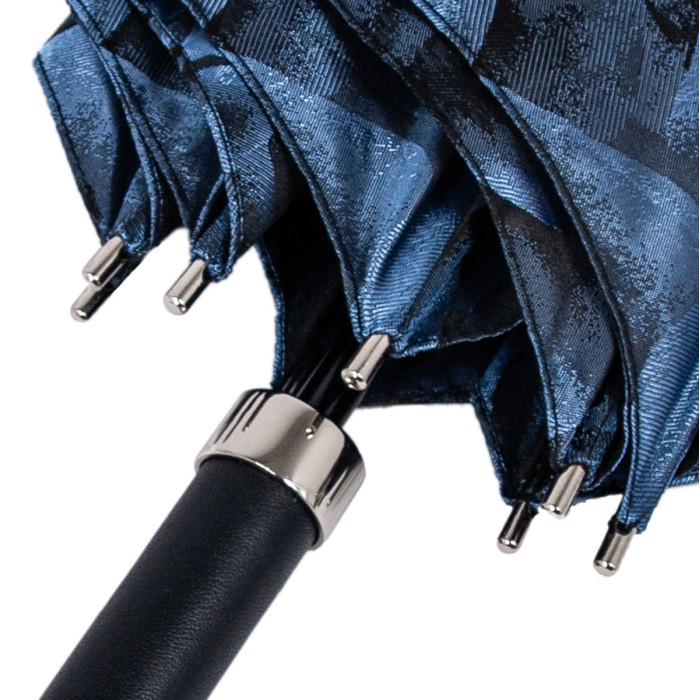 Женский зонт-трость класса Люкс Fulton Diamond L850 Princess UV Navy Rose (Синие розы)