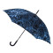 Женский зонт-трость класса Люкс Fulton Diamond L850 Princess UV Navy Rose (Синие розы)